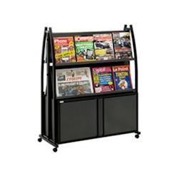 Edimeta Présentoir Black-Line® 2000 double-faces avec coffre et 4 tablettes inclinées - noir métal 206401_0