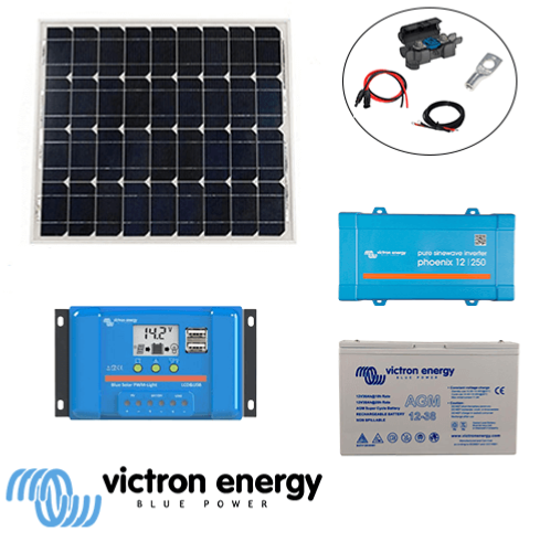 Kit solaire Victron Energy 55W 12V 230V - Autonomie pour camping-car, bateau et sites isolés_0