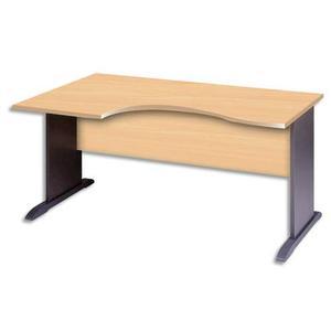Mt international bureau compact pied l retour gauche mt3 confort l160 x h76 x p80/60 cm hêtre anthracite_0