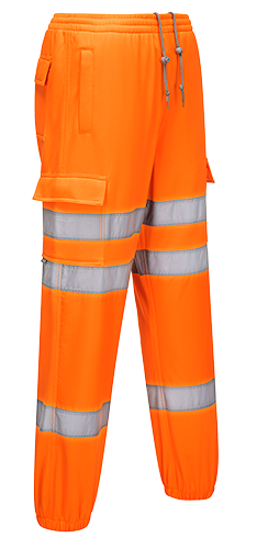 Pantalon jogging haute visibilité orange rt48, m_0