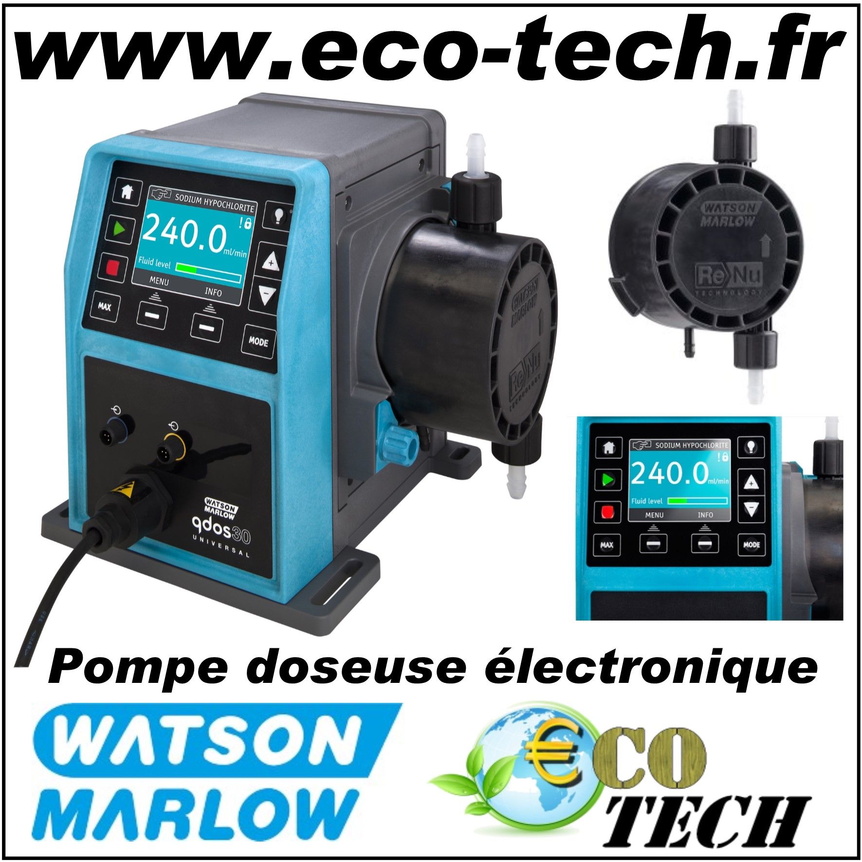 Pompe doseuse electronique qdos watson marlow tête péristaltique