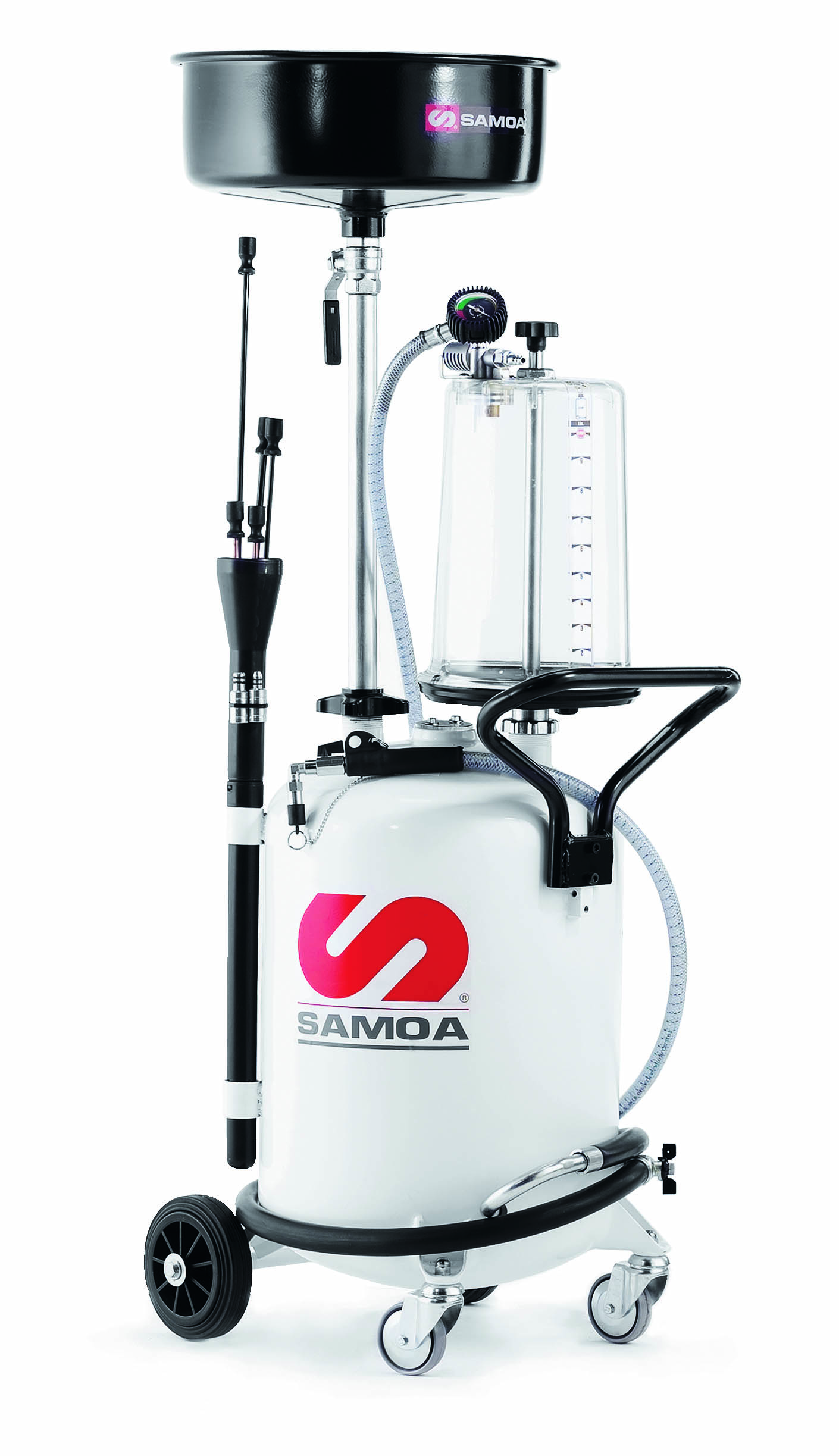 Récupérateur d'huile usée 70 litres mixte, par aspiration et gravité, avec bol transparent de contrôle - Réf 373 000_0