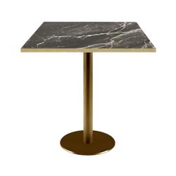 Restootab - Table 70x70cm Rome bistrot marbre veiné - noir fonte 3701665200978_0