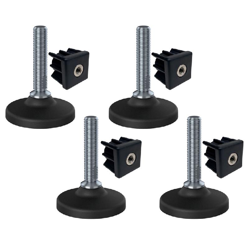 Pieds de nivellement en acier inoxydable 16x70 base en plastique + inserts 40x40x12 2.0mm - 4 pcs_0