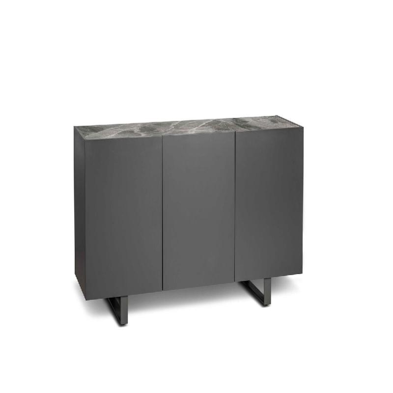 Stones Pegaso Buffet 3 Portes (150X45Xh 85 Cm) En Céramique Gris Foncé - argenté 8051361828958_0