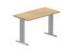 Table de bureau rectangulaire en mélamine - pieds fixes en L - voile de fond - 160 cm - 2 312 048_0