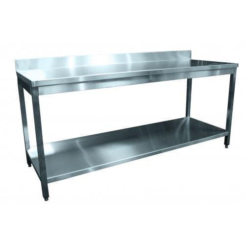 TABLE INOX ADOSSÉE 1400 X 700 MM