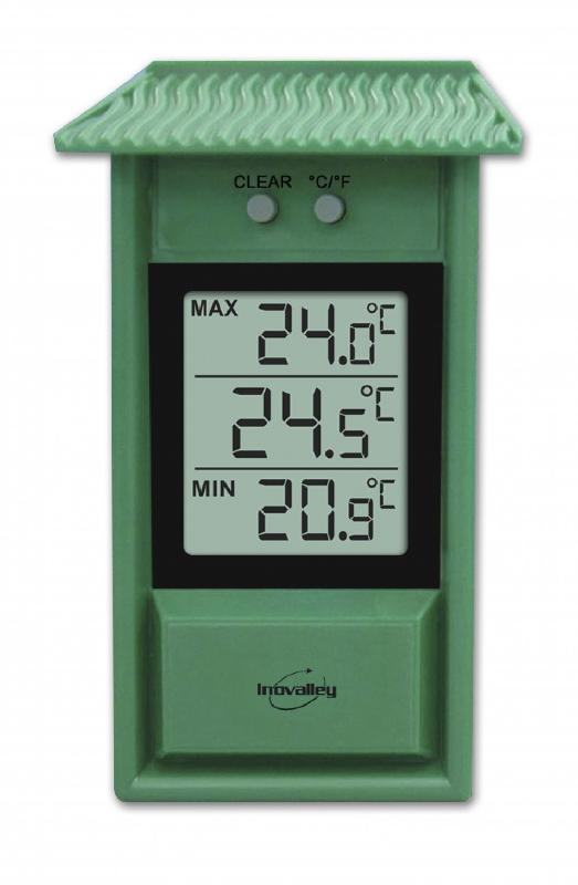 Thermomètre intérieur ou extérieur INOVALLEY 312ELV - électronique, en plastique, avec affichage mini/maxi_0