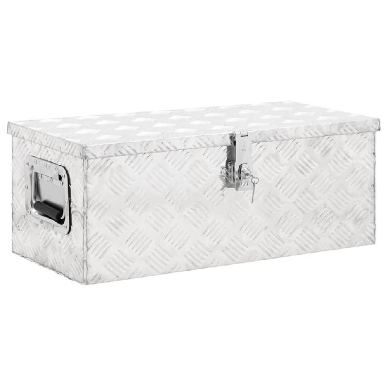 Vidaxl boîte de rangement argenté 70x31x27 cm aluminium 152250_0