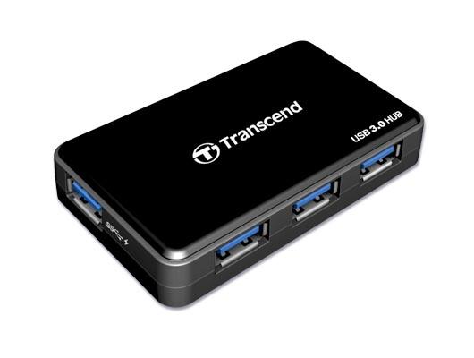 Hub USB 3.0 Transcend TS-HUB3K - 4 ports SuperSpeed avec adaptateur secteur - Noir_0