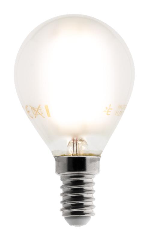 Ampoule déco dépolie filaments LED sphérique E14 - 4W - Blanc chaud - 400 Lumen - 2700K - A++ - Zenitec_0