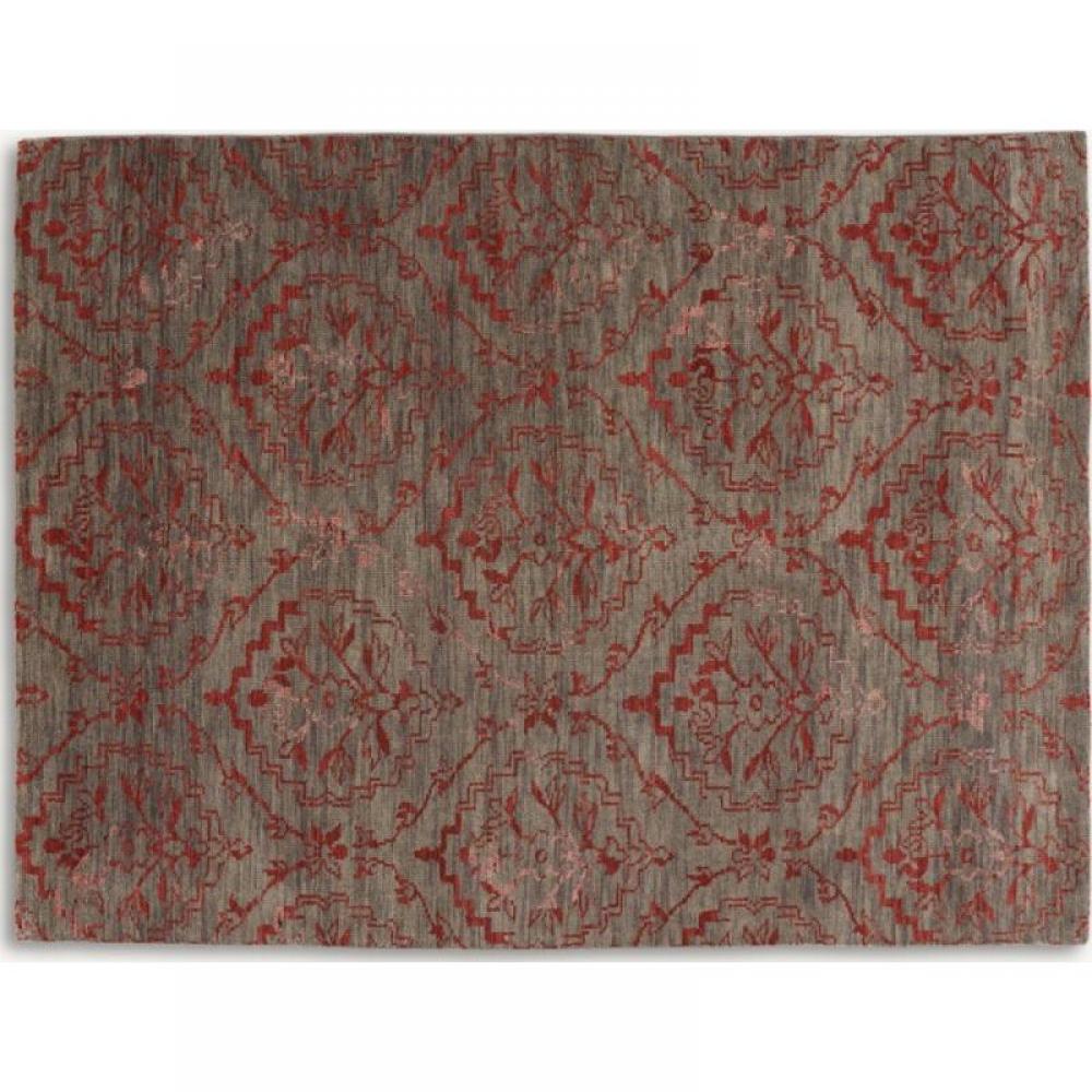 BASANTI TAPIS LAINE ROUGE TAUPE