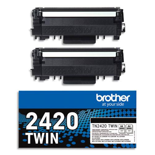 Brother - Pack de 2 cartouches toner noir TN2420TWIN - Cartouches d'encre informatiques_0