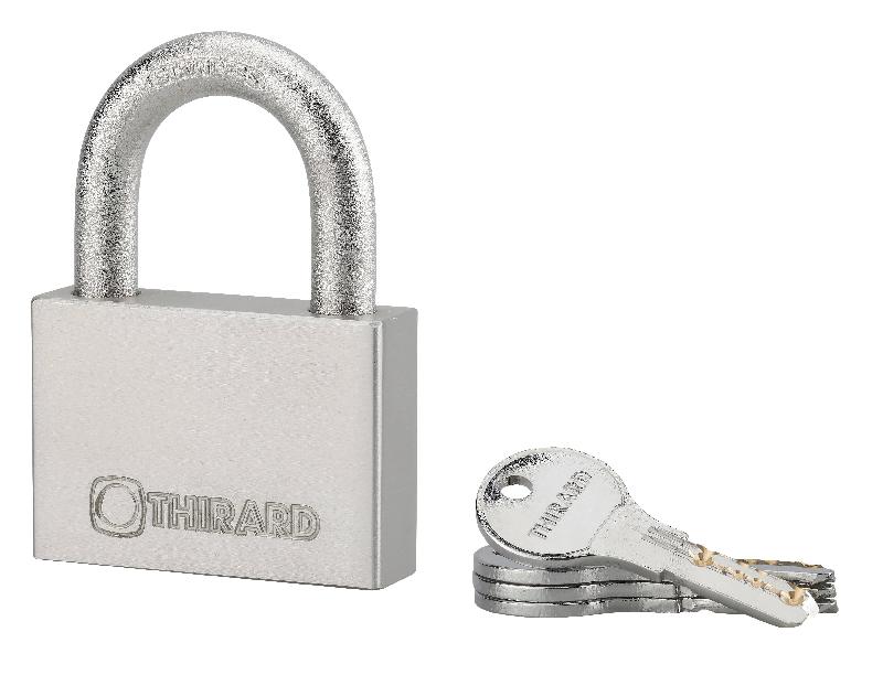 Cadenas à clé Rinox 70mm - Anse inox - 4 clés réversibles - Corps inox - Réf. 00290067 - Marque Thirard_0