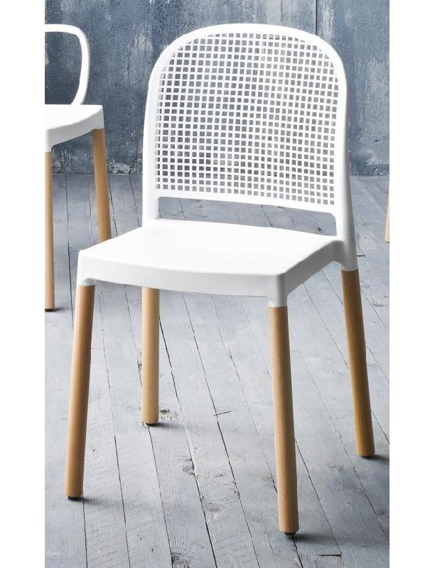 Chaise Paname - assise technopolymère et pieds en bois naturel_0