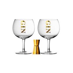 Coffret de 2 verres à Gin et doseur -  Transparent Rond Verre Table Passion 25x12.5 cm - transparent verre 3106239520245_0