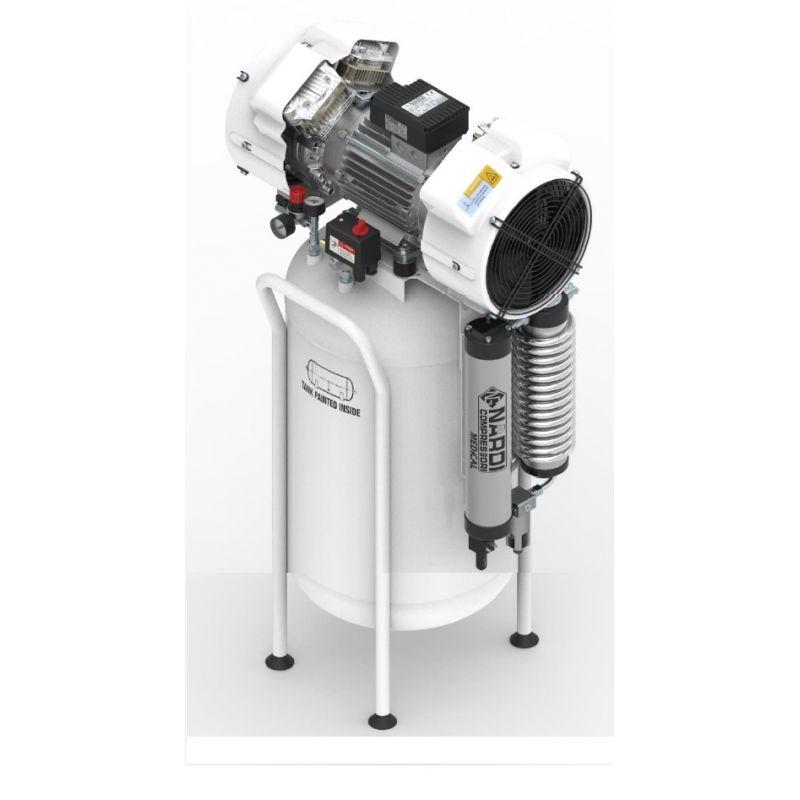Compresseur dentaire 2D - 50 litres - 2,5 CV - Sans huile - Double tête de compression_0