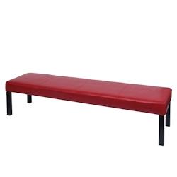 Décoshop26 - Banquette banc rembourrée 180 x 43 x 49  cm rouge brillant pieds foncés 04_0005878 - 3000261552505_0
