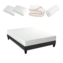 Ensemble   Matelas Mémoire de forme + Sommier + Accessoires 140x190 cm ABSOLU BELLECOUR - blanc Mousse à mémoire de forme 4VP.AB.K15.K.1419_0