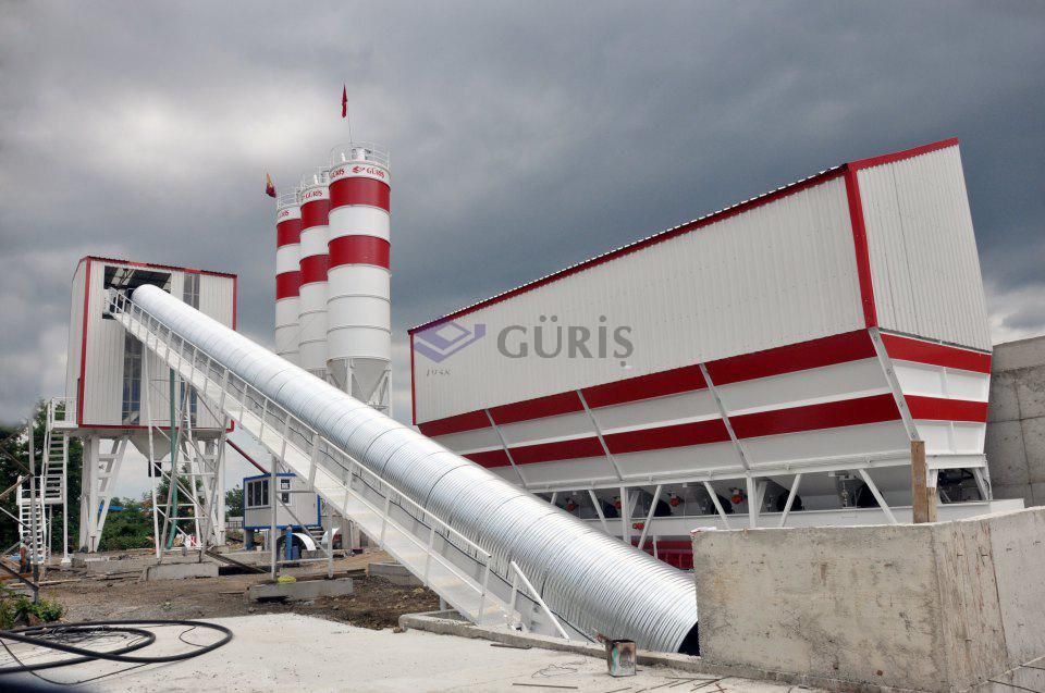 Gsp 160 CT centrale à béton fixe - Guris - 160 m3/h - Twin Shaft - Compartiments 4-6_0