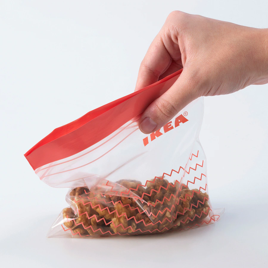 Istad - Sacs plastique rouge à fermeture zip - 18x21,5 cm, 1 litre, réutilisables et résistants jusqu'à 50°C_0