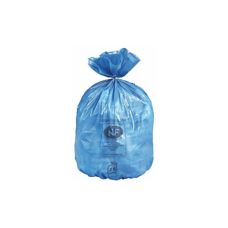 Lot de 100 Sac-poubelle résistant - 200 microns - 70x110cm - Bleu-PEbd