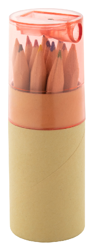 Set de 12 crayons de couleur - étui rond en carton avec taille-crayon intégré_0