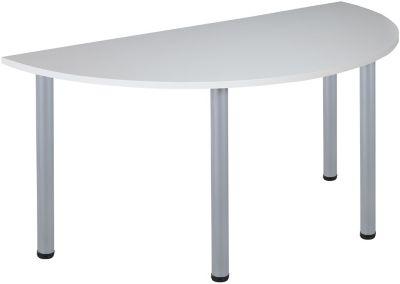 Table De Reunion Avec Pieds Tubulaires Demi Lune Lxpxh 1600 X 800 X 740 Mm Pietement Argente Blanc Karbon Comparer Les Prix De Table De Reunion Avec Pieds Tubulaires
