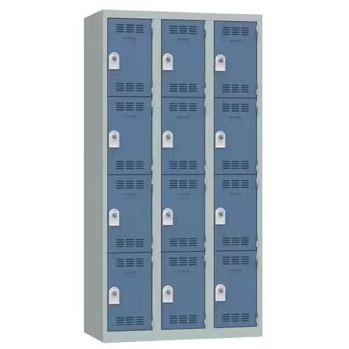 Vestiaire multicases 4 cases par colonne serrure 3 gris clair bleu_0