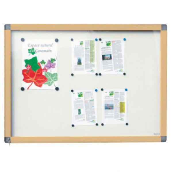 Vitrine extérieure cadre sable - vitrage plexi - format 6 x A4 - étanche - porte à serrure_0
