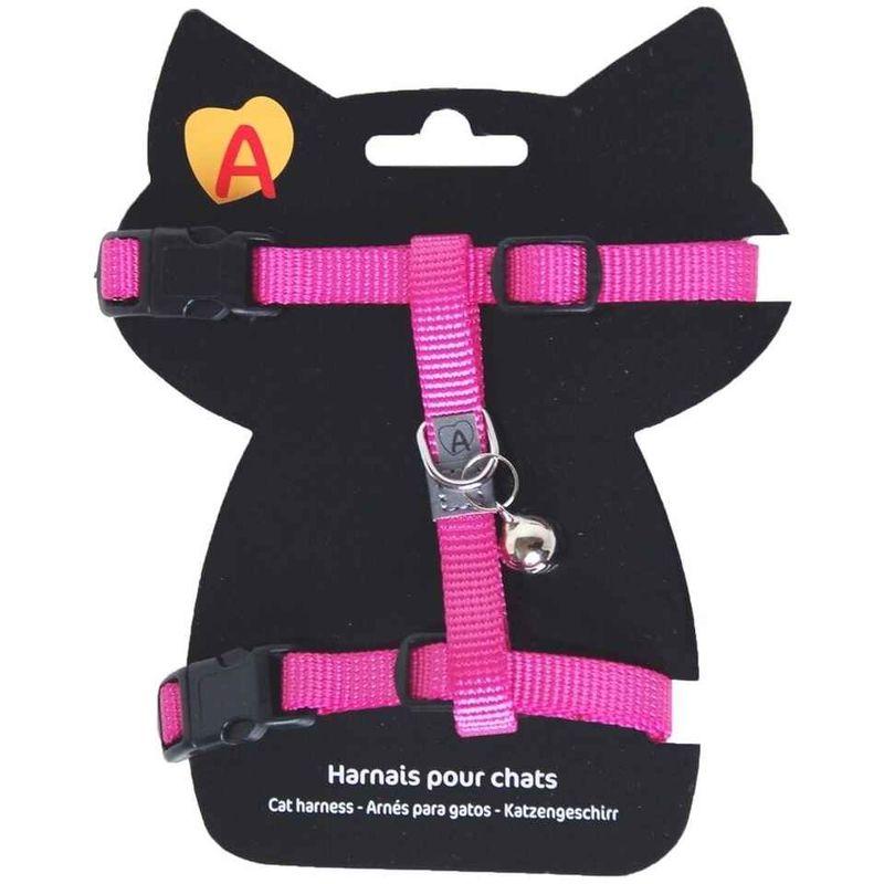 HARNAIS BASIC POUR CHAT - FUSHIA - ANIMALIS