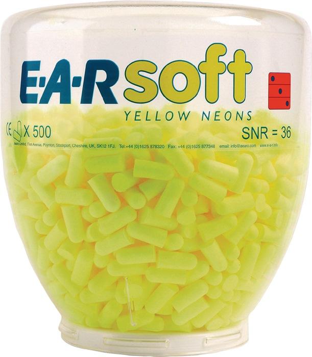 Bouchons antibruit 3M E-A-RSoft™ Yellow Neons Refill - EN 352-2 - SNR 36 dB - Distributeur One-Touch - 500 paires_0