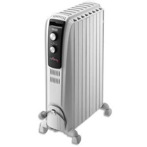Delonghi radiateur bain d'huile dragon 4 mobile 2000w 3 allures chauffe l44 x h65 x p16 cm gris clair_0