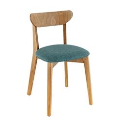 France Mobilier CHR Lot de 2 chaises Aglaé Miel assise bleue 76x48x44 cm - marron Bois massif 3760326526277_0