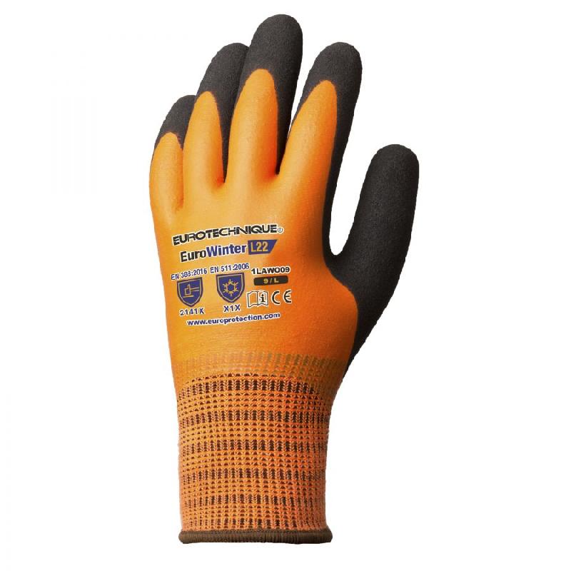 Gants tricot anti-froid eurowinter l22 orange fluo/noir t10 - COVERGUARD - 1lawo10 - 778840_0