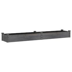 Helloshop26 - Jardinière bac lit surélevé plantes fleurs terrasse jardin de jardin doublure 240 x 45 x 25 cm bois massif sapin gris 02_0039844 - 30_0