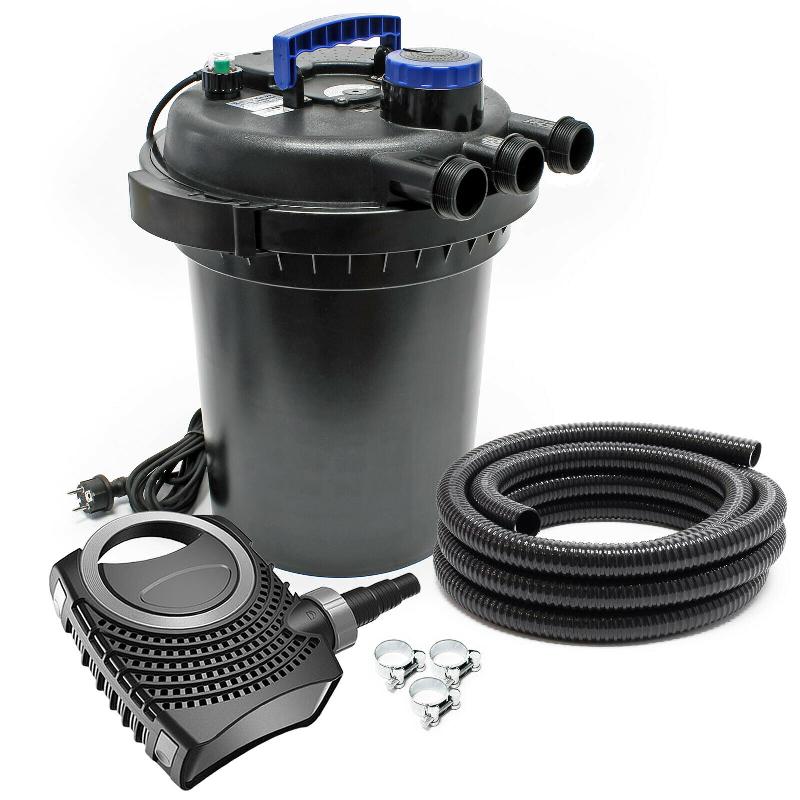 Kit set bassin 10000 litres 11 watts uvc pompe 8000 l/h tuyau 10 m kit de filtration 16_0001939