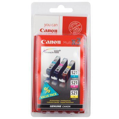 Lot de 3 cartouches Canon CLI-521 - Cyan, Magenta et Jaune - Réf 2934B010AA_0