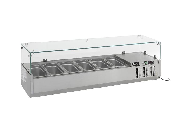 Saladette a poser 1800 mm bacs 1/3 gn x 8 - bac non inclus - 7450.0021_0