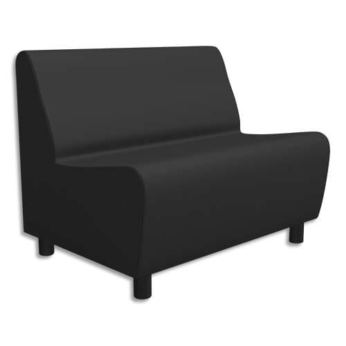 Chauffeuse modulaire 2 places izar anthracite ginko en pvc et coton, structure métallique_0