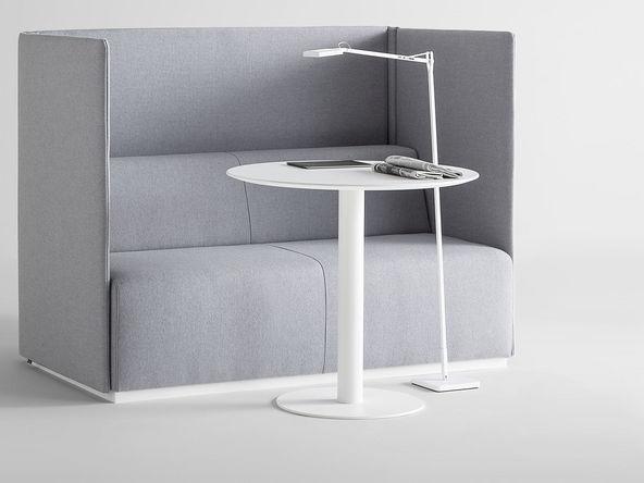 Table de réunion ronde laquée Flat avec chant biseauté pas chère_0