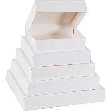 Boîte pâtissière 29 x 29 x 5 cm - en carton blanc - forme elliptique - marque Cenpac_0