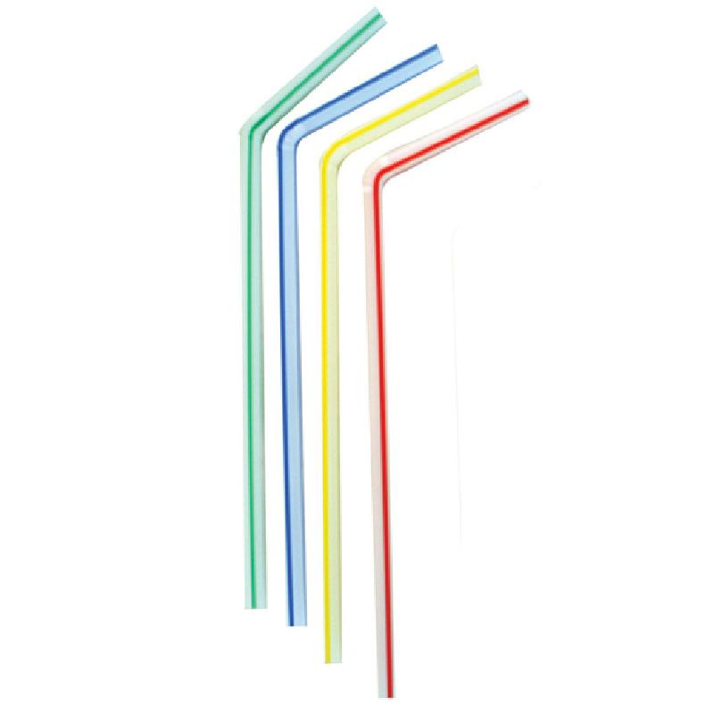 CHALUMEAU / PAILLE COLORÉE FLEXIBLE 23CM Ø 0,5CM - LOT DE 250 - PAILLES - AZ BOUTIQUE