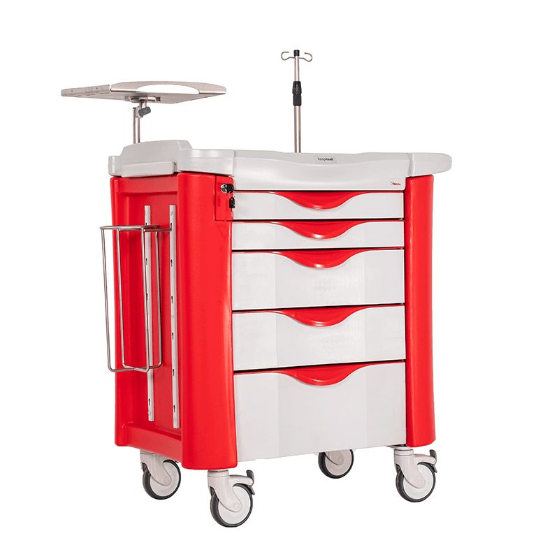 Chariot d'urgence médical - Mespa Healthcare - profondeur 585 mm, structure polymère, tiroirs verrouillables_0