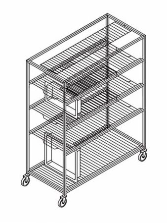 Chariot porte bac - Artiplast - Inox 304 - 4 niveaux GN 1/1 - Gastro CT020030001_0