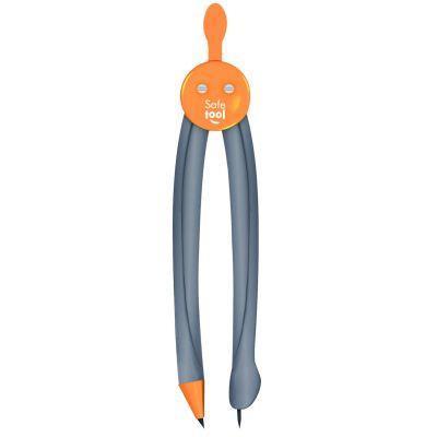 Compas scolaire à mine 2mm rechargeable - branches galbées en plastique - précision accrue - longueur 13.5 cm_0