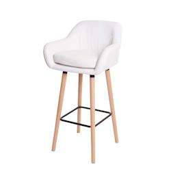 Décoshop26 - Tabouret de bar chaise de comptoir avec repose-pieds x1 en PVC blanc 04_0005296 - blanc 3000131732693_0