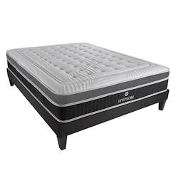 Ensemble   Matelas Mémoire de forme + Sommier Bois 140x200 cm ELEGANCE HYPSOM - blanc Mousse à mémoire de forme 4BA.EL.K15.1420_0