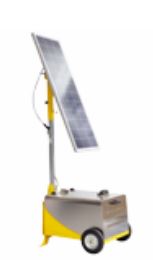 Kit pour alimentation photovoltaïque 12V pour chantiers routiers - KIT100 SL23 avec panneau monocristallin et chariot SL23_0