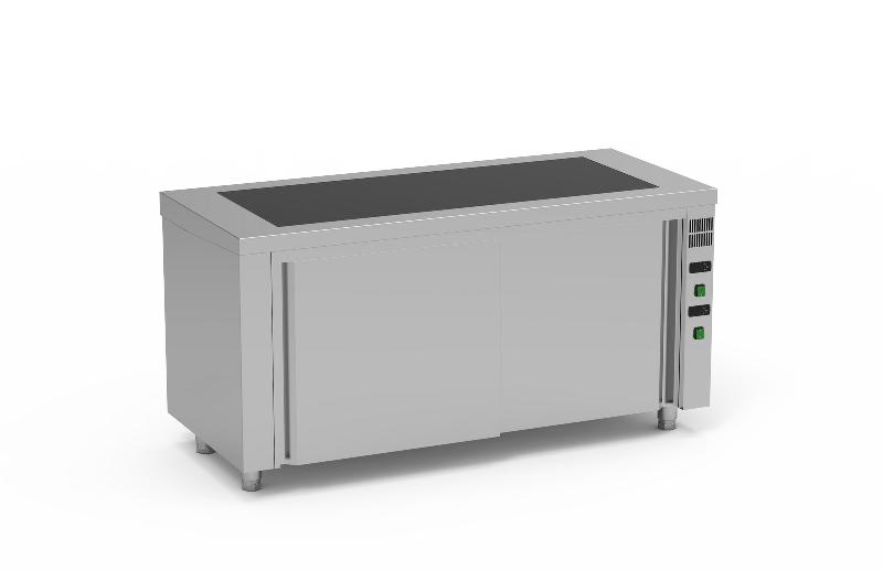 Meuble avec réserve chaude 4gn1/1 - 1600x700x850 vitrocéramique - SIVTR-160_0